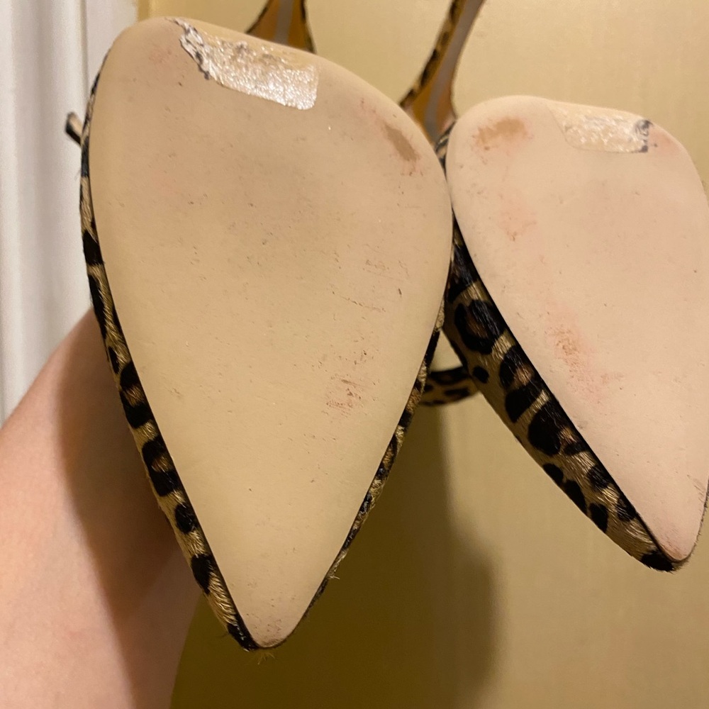 Sam Edelman Hinda Leopard Print Calf Hair Pointed Toe Pump Heels - Size 8 - Picture 11 of 12